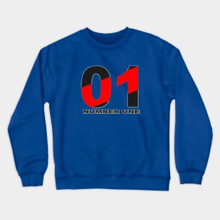 NUMBER-01-BLACK-AND-RED--COLOR Crewneck Sweatshirt